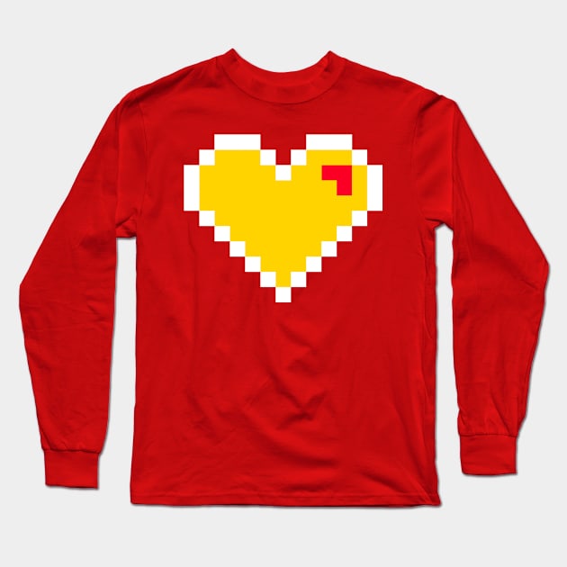 Flash 8bits fanart heart Long Sleeve T-Shirt by Dellan